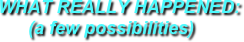 WHAT REALLY HAPPENED: 
      (a few possibilities) 